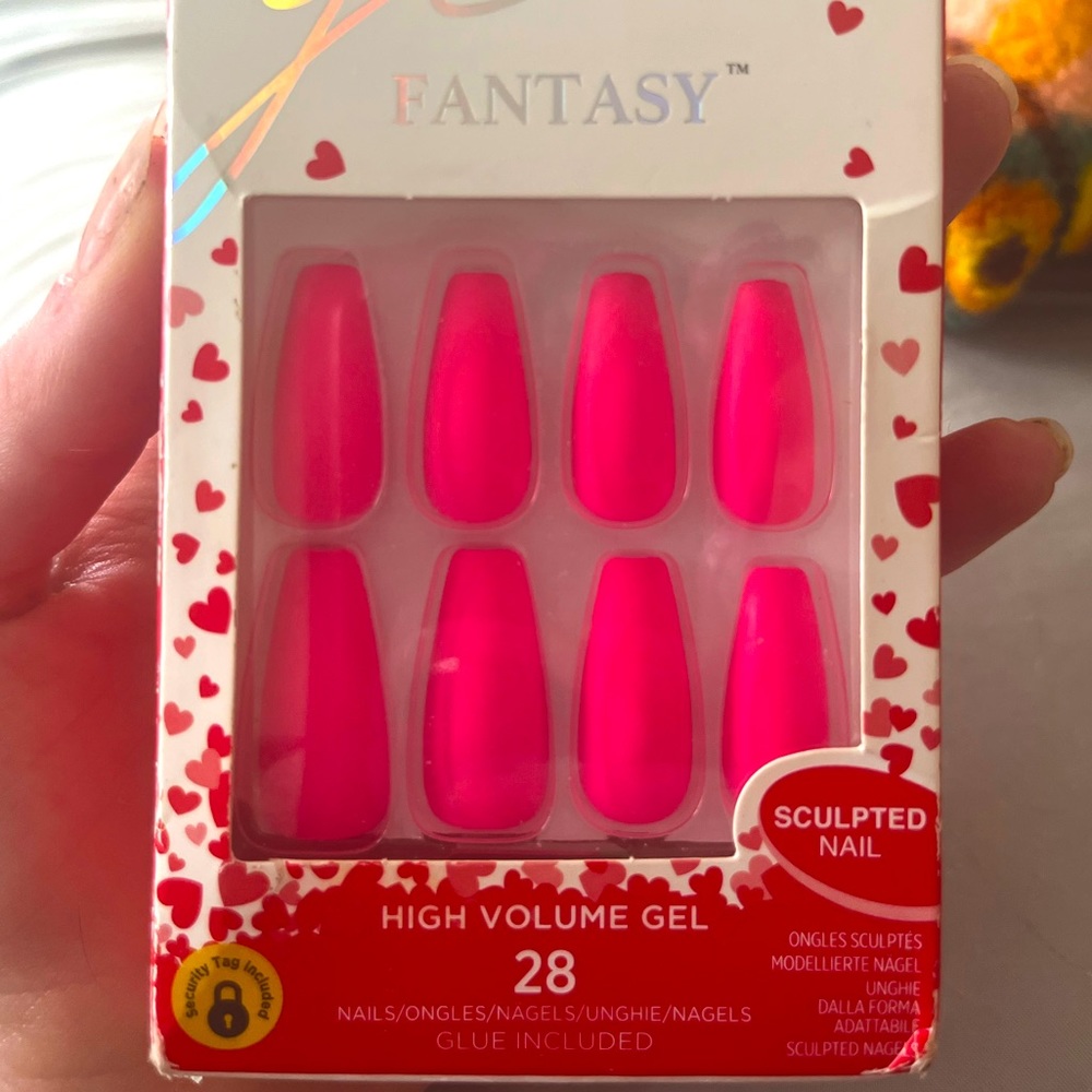 *NIB* Hot pink press on nails